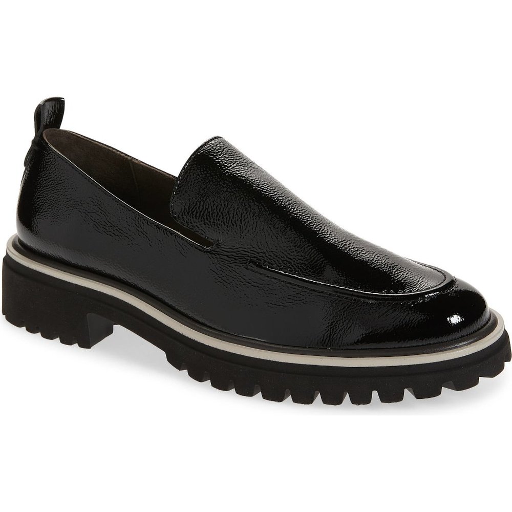 NWT$450 Paul Green Naomi Platform Loafer PLATFORM Black Patent 9 US (TD11)